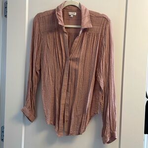 AVLN STUDIO Zoa Button Down Shirt - blush color, textured